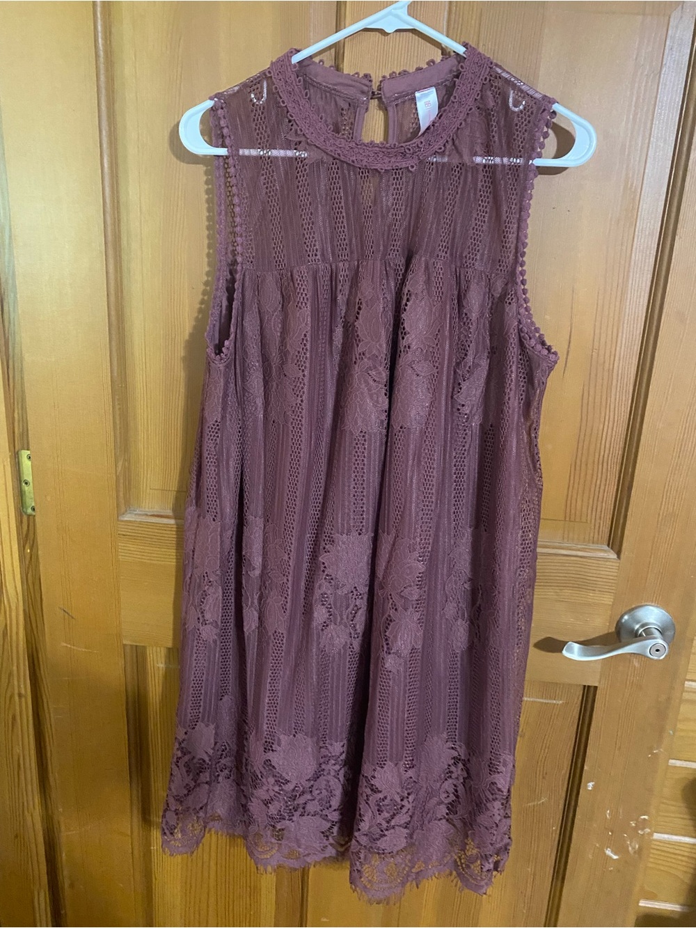 No Boundaries Sleeveless Lace Mini Dress in Dusty Plum